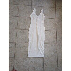 MyOutfitOnline BodyCon Lined Buttery Soft White Sleeveless Midi Dress